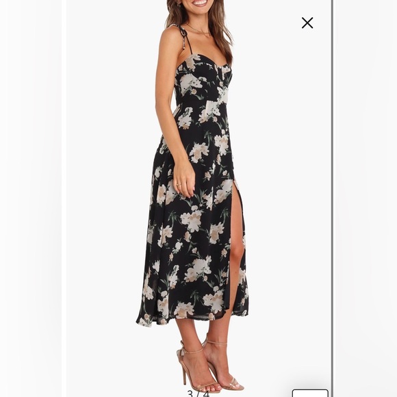 NWT- Petal & Pup Meg Floral Print Bustier Dress, Black, Size 8 - Picture 3 of 12